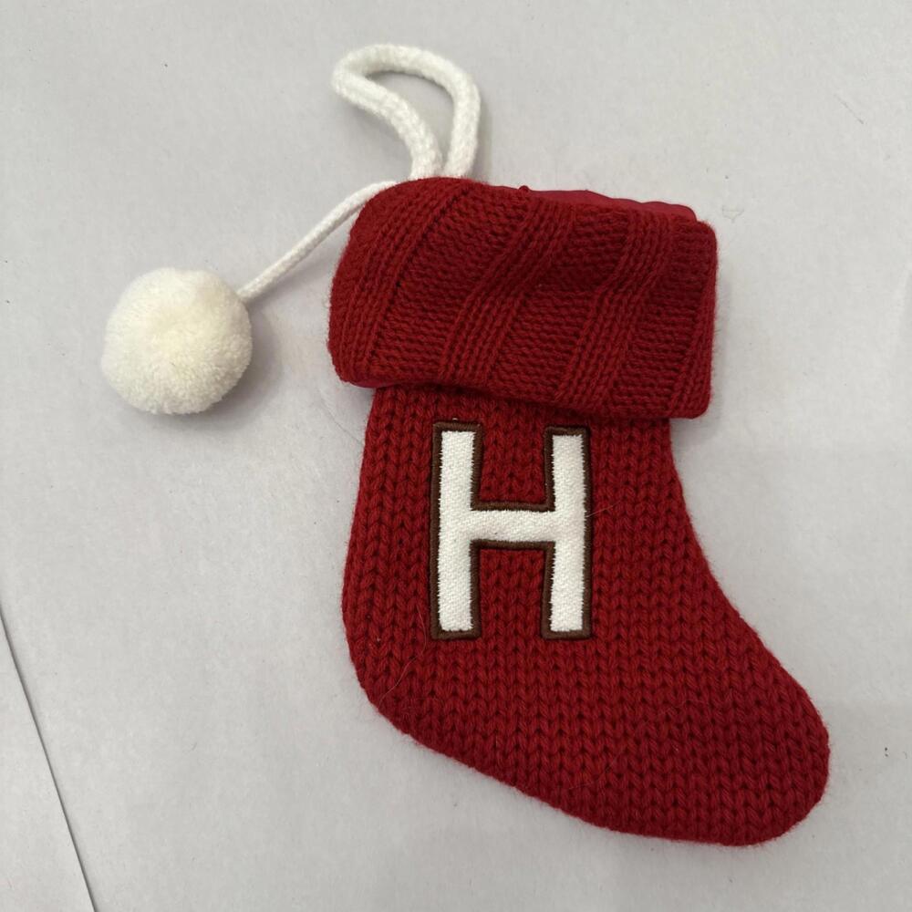 Wondershop Letter H Christmas Stocking Red Knit 8” Mini Monogram Holiday Target